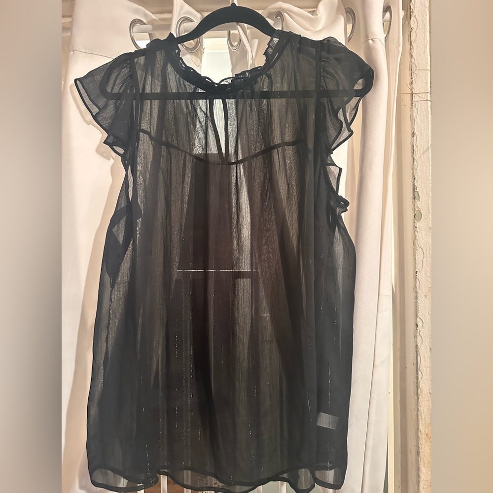 Torrid Black Sheer Blouse